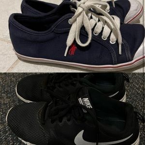 Black Nike runners & Ralph Lauren shoes in size 6